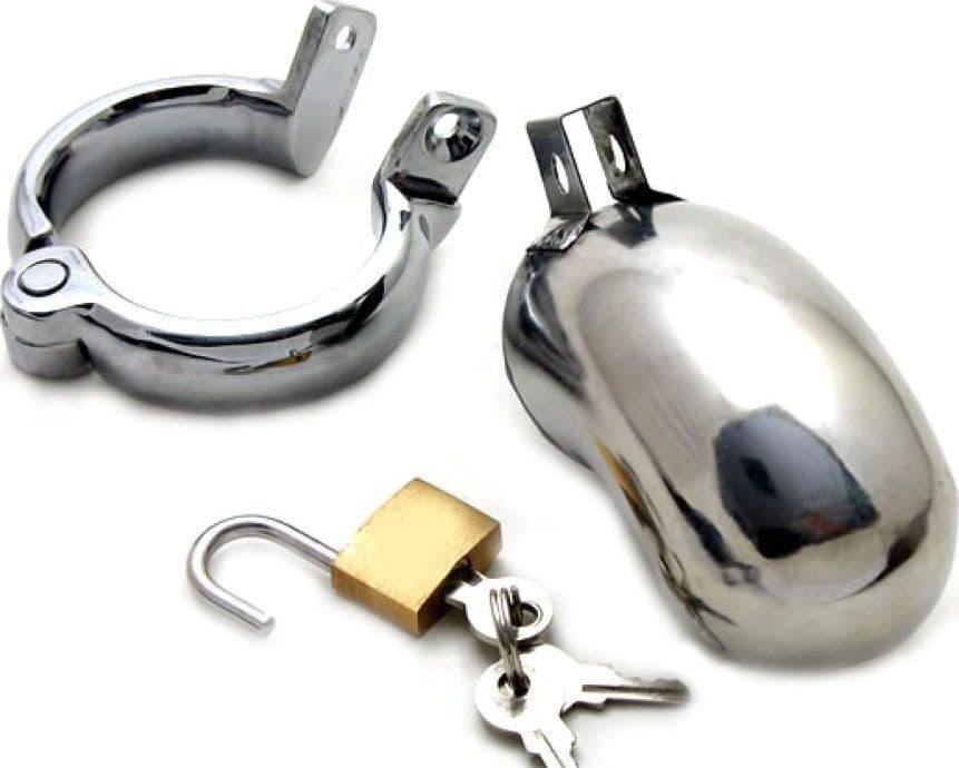 Gabbia pene cintura castità in acciaio pesante Cock Ring Retain Brig BDSM in prodotto Erosdom - Palmi, commercioVirtuoso.it