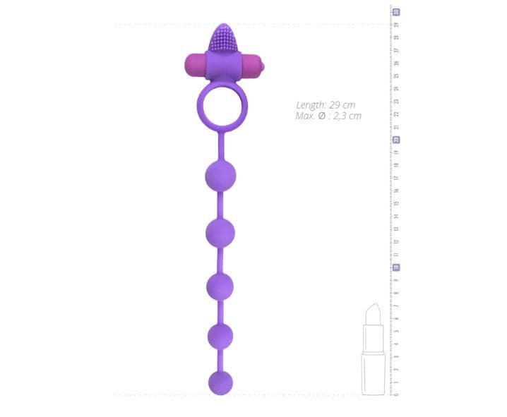 Triple pleasure 3 in 1 vibrante sonda con perle 29 c anello stimolatore elastico in prodotto Erosdom - Palmi, commercioVirtuoso.it