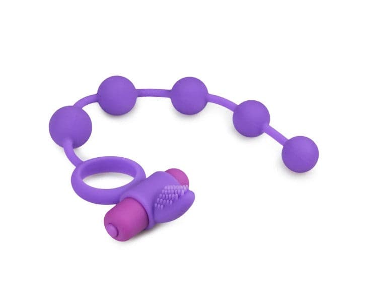 Triple pleasure 3 in 1 vibrante sonda con perle 29 c anello stimolatore elastico in prodotto Erosdom - Palmi, commercioVirtuoso.it