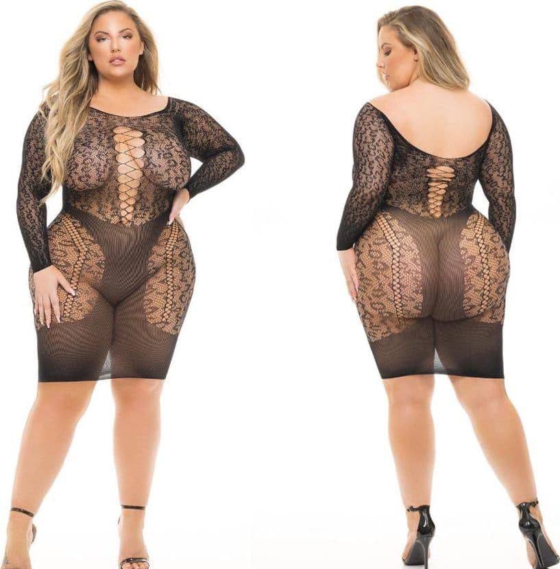 Pink lipstick Animal inside 2XL 3XL Plus one size sexy abitino leopardato