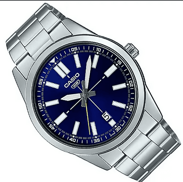 Orologio Casio per uomo, MTP-VD02D-2E, movimento al quarzo, quadrante blu, impermeabile con segna data in Orologi da polso Loweconomy - Marineo, commercioVirtuoso.it