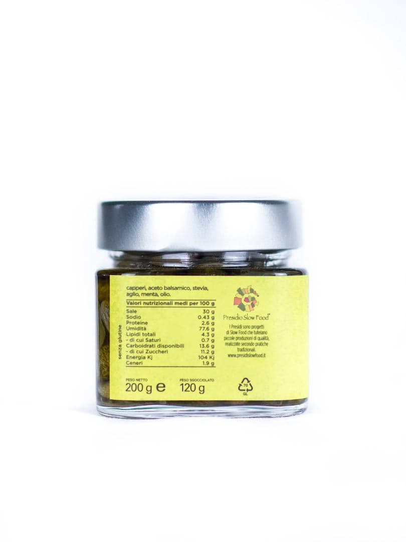 Sapori Eoliani - Capperi in agrodolce “Gli Sfiziosi“ 200 gr in Capperi Sicilya - Messina, commercioVirtuoso.it