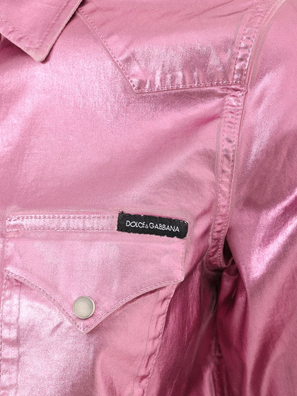 Dolce &amp; Gabbana Camicia Cropped in Tessuto Stretch Lurex Rosa Metal da donna in Bluse e camicie Drestige - Casamassima, commercioVirtuoso.it