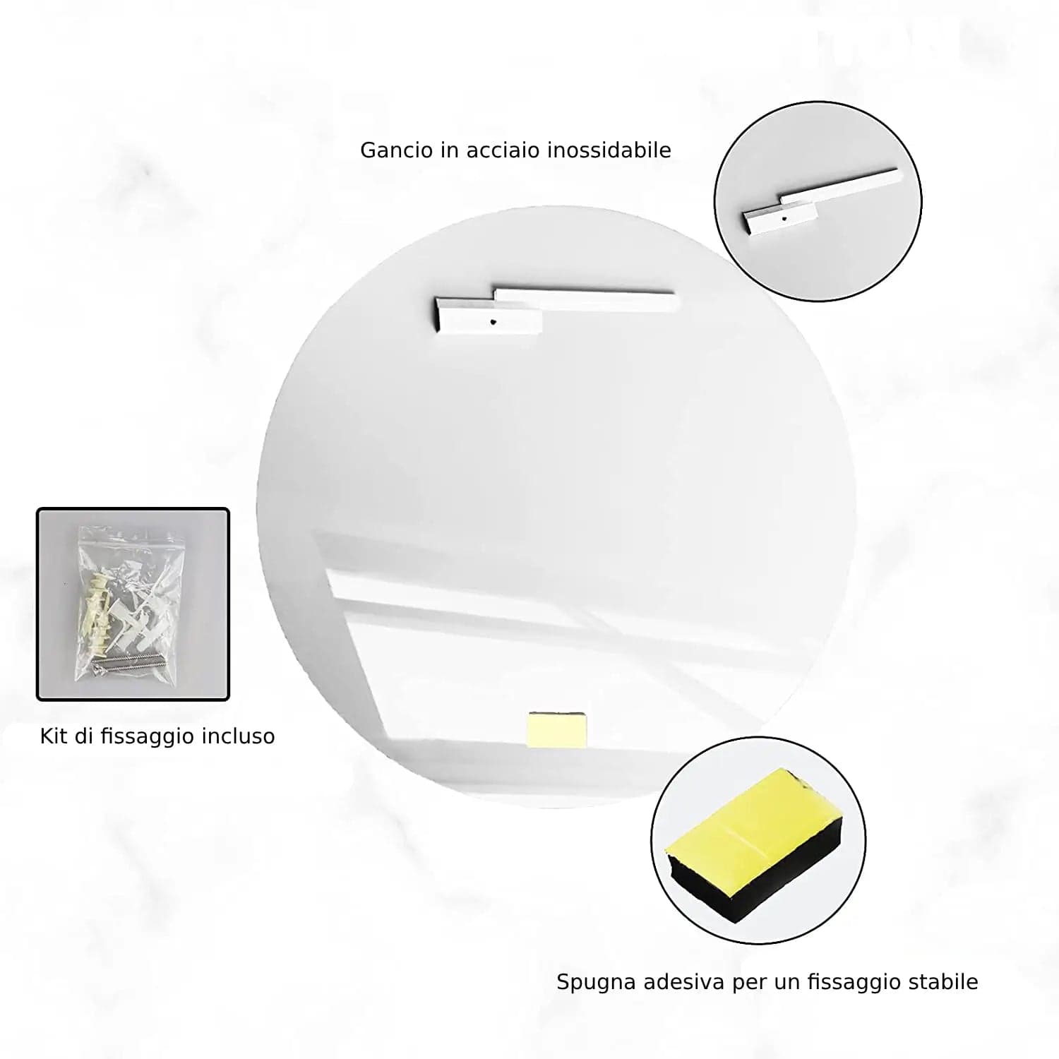 Specchio Semplice Rotondo Con Bordi Smussati - Shopbagno.it
