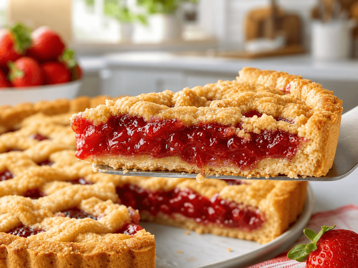 Crostata arigianale con marmellata di fragola in Dolci da tostare LiSicily dolci per passione - Alassio, commercioVirtuoso.it