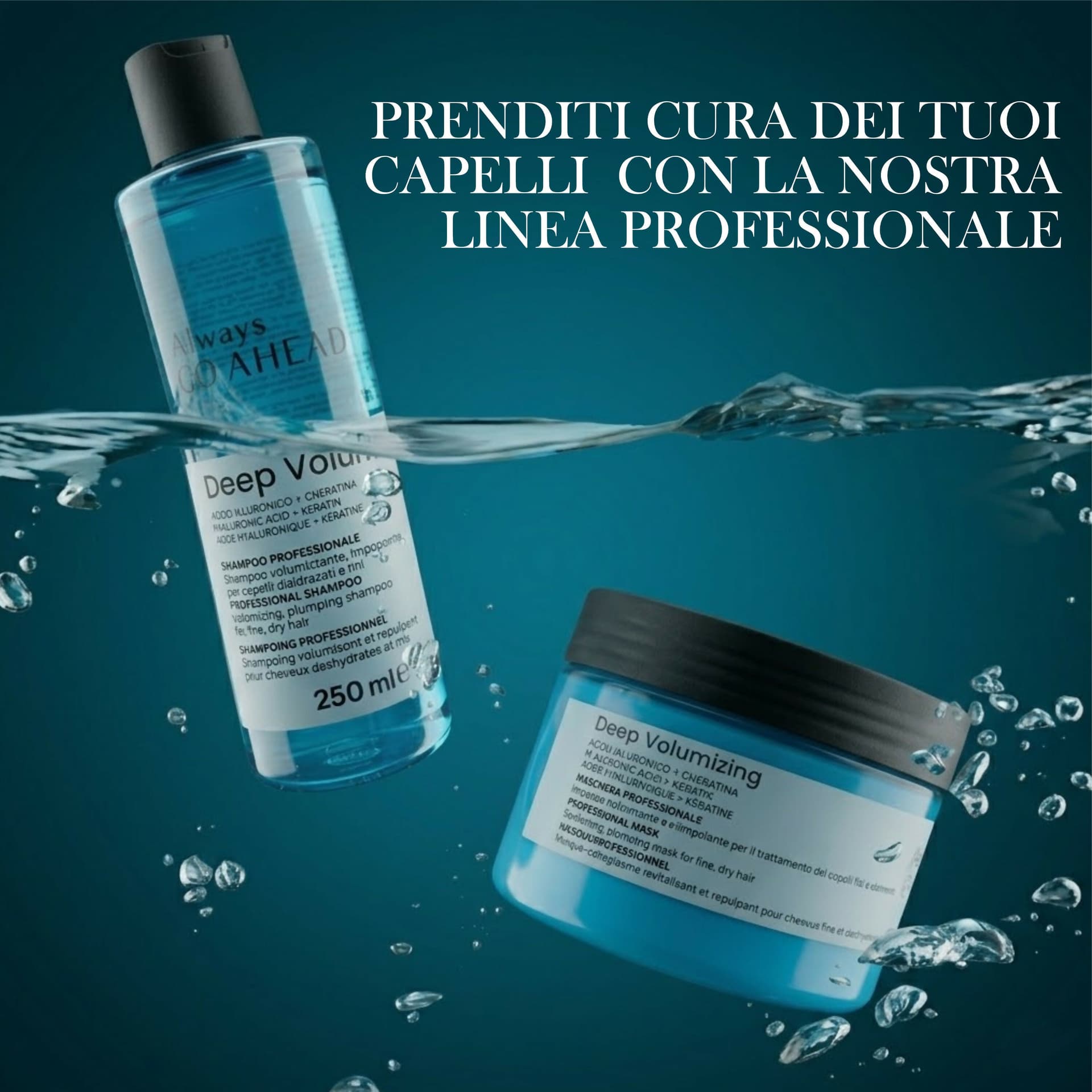 Kit Volumizzante Capelli Shampoo + Maschera 250ml all'Acido Ialuronico e Cheratina - Always GO AHEAD - Formato 250ml in Set shampoo e balsamo BasketGuru Italia - Palermo, commercioVirtuoso.it