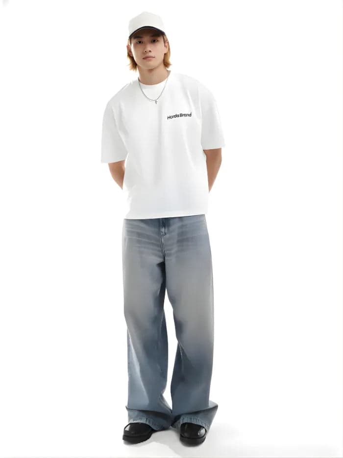 T-Shirt Bianca Boxy Fit 200g Made in Italy in T-shirt HORDA BRAND - Foiano Della Chiana, commercioVirtuoso.it