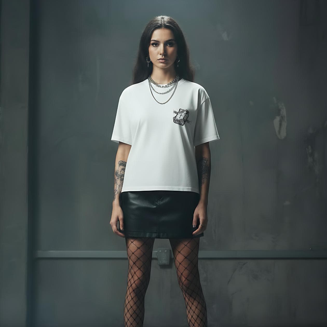 T-shirt Ghettoblaster Goat Loose white in T-shirt Glad Store - Genova, commercioVirtuoso.it