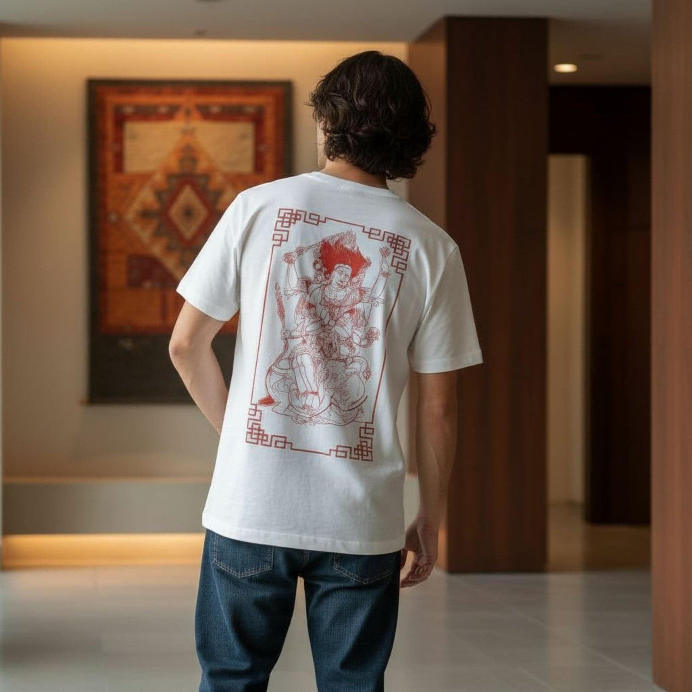 T-shirt Ghettoblaster Tibet God white in T-shirt Glad Store - Genova, commercioVirtuoso.it