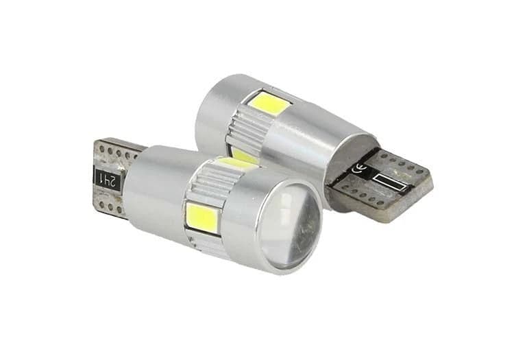 COPPIA 2 LUCI TARGA 6 LED CON LENTE BIANCO 6000K T10 W5W CANBUS NO ERROR PER ALFA 159 BRERA in Lampadine tettuccio Solgeny - Besate, commercioVirtuoso.it