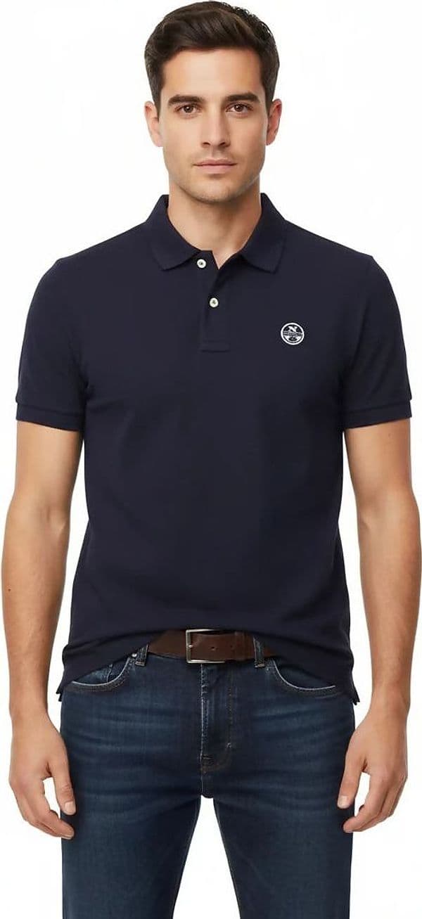 Polo North&Sails per uomo a manica corta cotone 100% due bottoni in Polo Loweconomy - Marineo, commercioVirtuoso.it
