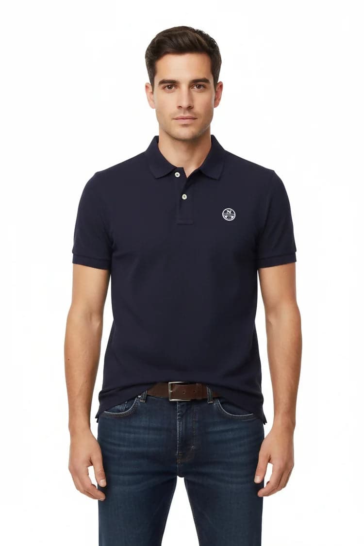 Polo North&Sails per uomo a manica corta cotone 100% due bottoni in Polo Loweconomy - Marineo, commercioVirtuoso.it