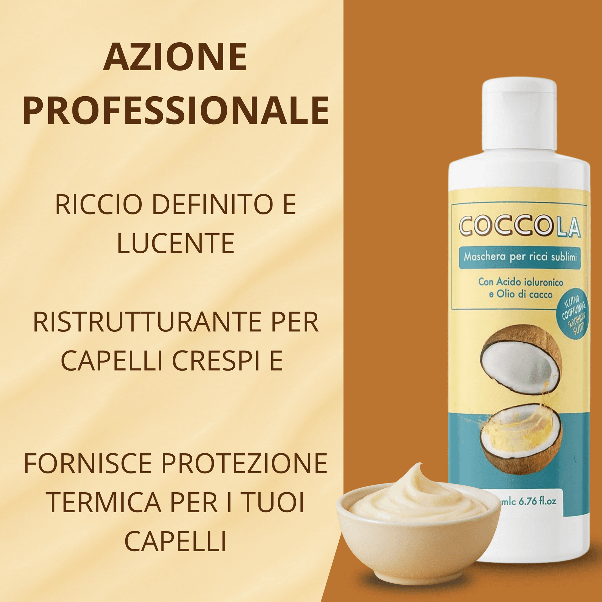 Coccola Maschera Capelli Ricci – Trattamento Professionale con Cheratina – Nutre, Districa e Idrata – Per Capelli Secchi, Crespi e Ribelli – 200ml – AlohaLabs in Maschere per capelli BasketGuru Italia - Palermo, commercioVirtuoso.it