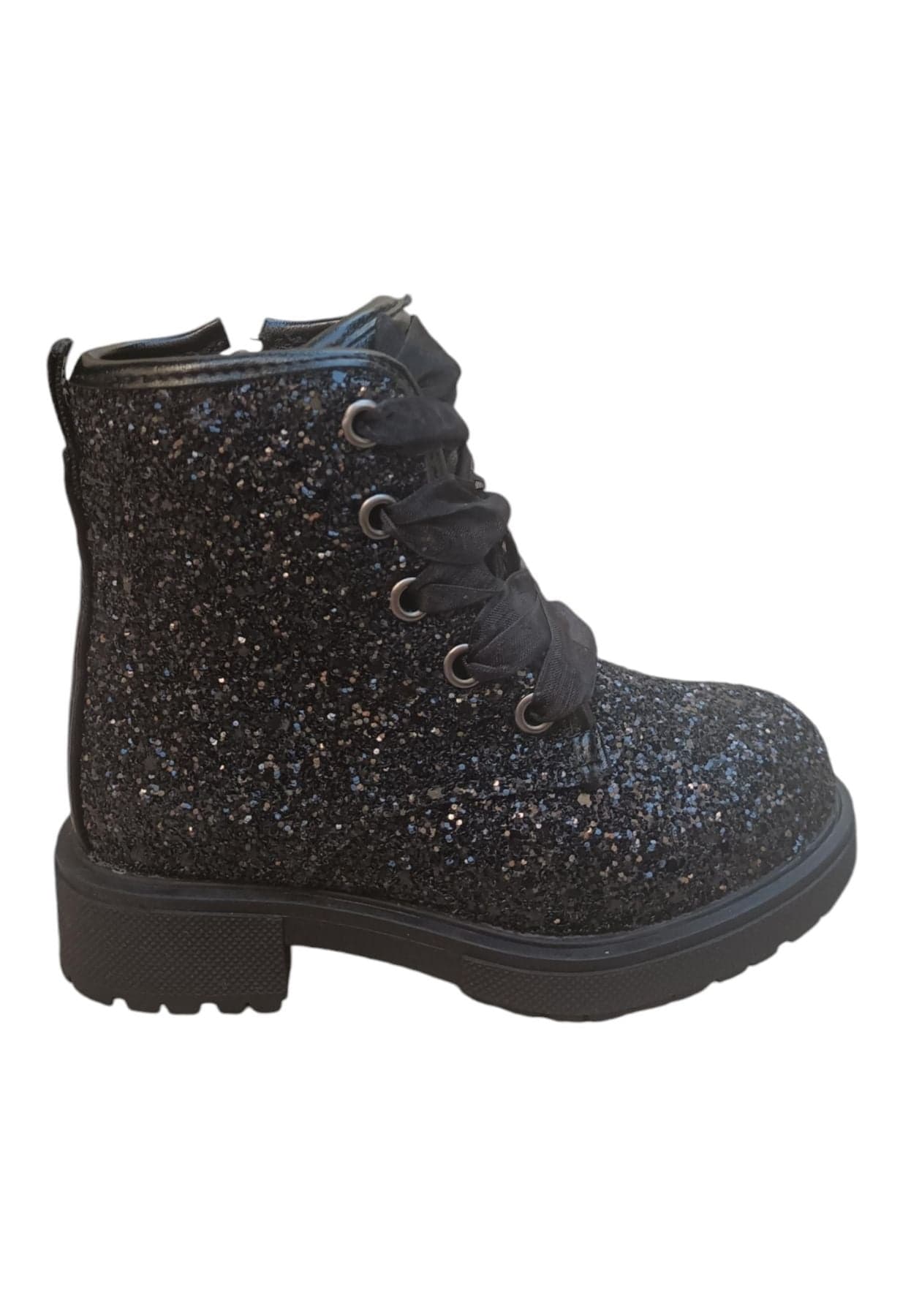Anfibio bambina Gioseppo Surany nero glitter zip laterale urban style - 11
