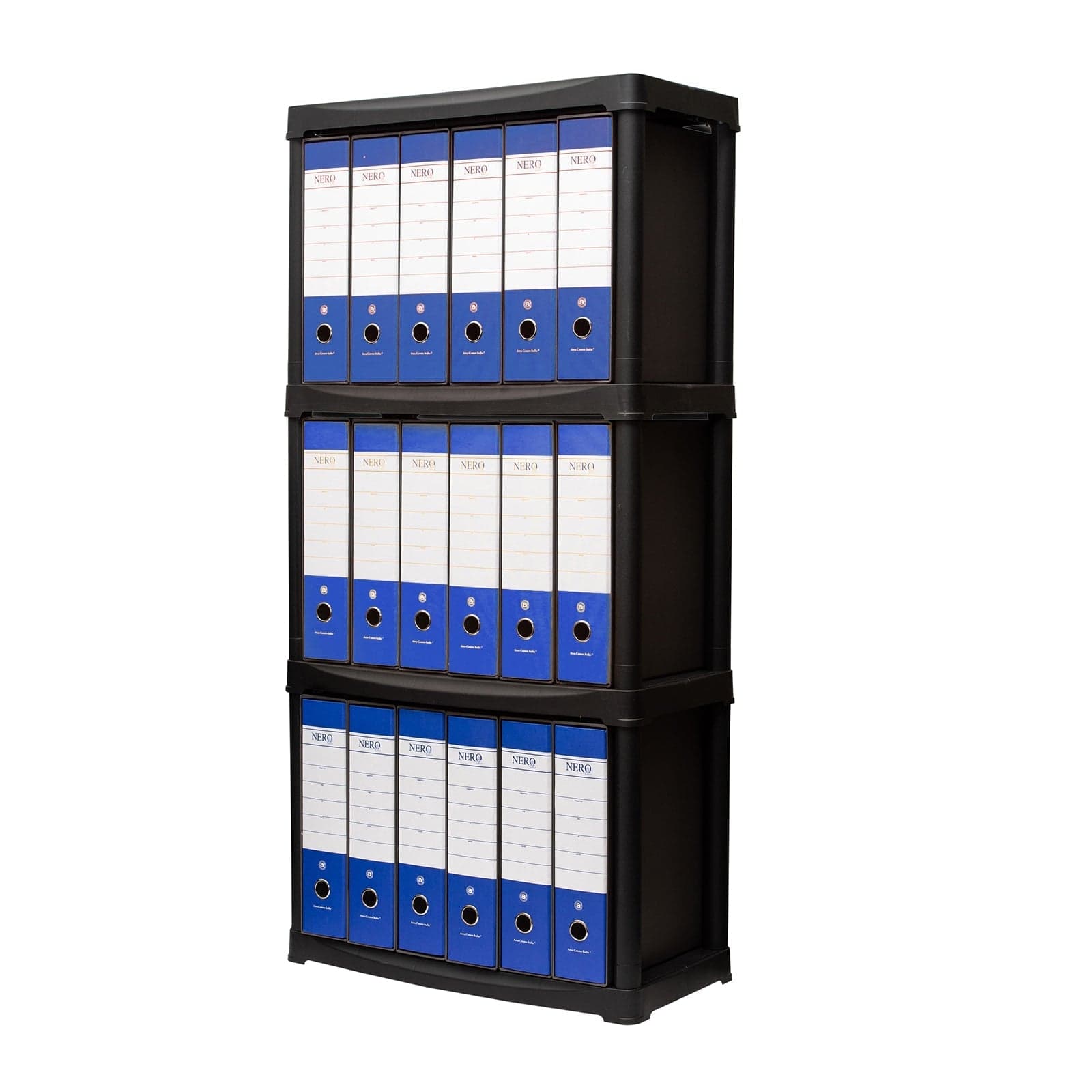 Libreria in resina con faldoni porta documenti ripiani modulari per ufficio e cameretta - 8