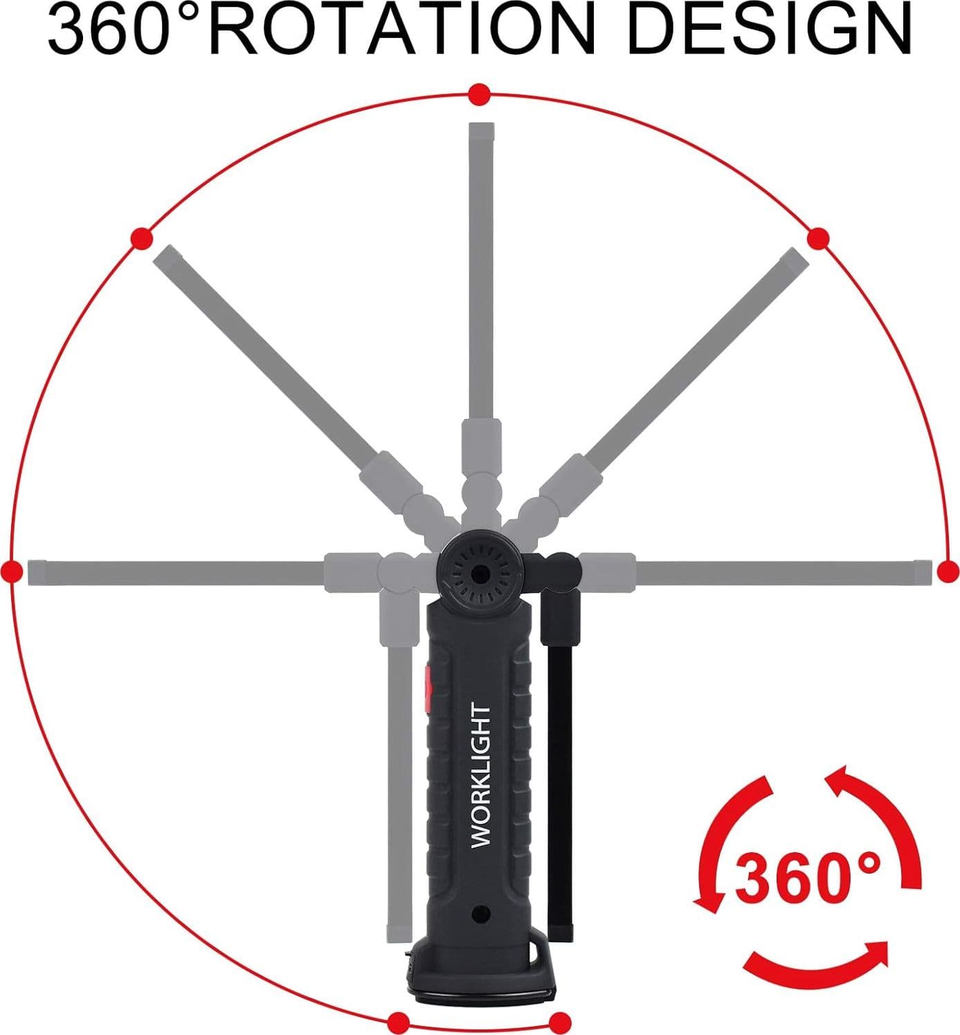 Luce Lampada da Lavoro Led Ricaricabile Magnetica Portatile Officina Torcia da Lavoro Luce Portatile Ricaricabile Led con Base Magnetica e Gancio 360° Pieghevole Impermeabile in Lampade di ispezione Solgeny - Besate, commercioVirtuoso.it