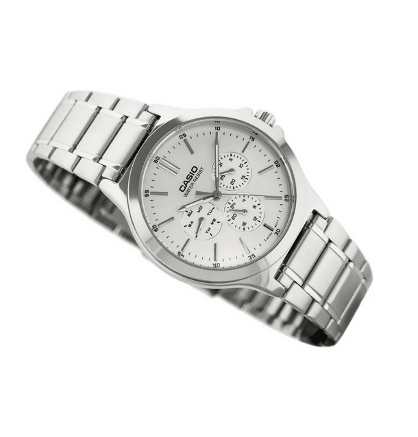 orologio casio da uomo , MTP-V300D-7A, movimento al quarzo, cronografo, movimento al quarzo, quadrante bianco-argento in Orologi da polso Loweconomy - Marineo, commercioVirtuoso.it