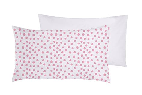 Completo letto lenzuola federe bifaccia double face stampa digitale in cotone made in italy DOT MINI ROSA/BIANCO in Set di lenzuola e federe Vanita di raso - Sesto San Giovanni, commercioVirtuoso.it