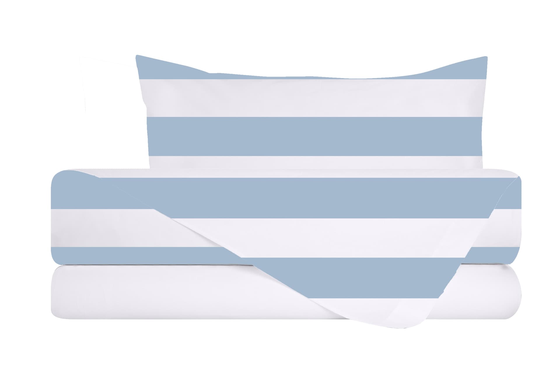 Completo letto lenzuola federe bifaccia double face stampa digitale in cotone made in italy RIGA MAXII CELESTEBIANCO in Set di lenzuola e federe Vanita di raso - Sesto San Giovanni, commercioVirtuoso.it