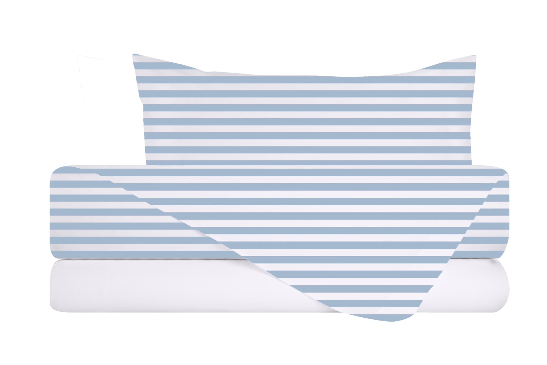 Completo letto lenzuola federe bifaccia double face stampa digitale in cotone made in italy RIGA MINI CELESTE/BIANCO in Set di lenzuola e federe Vanita di raso - Sesto San Giovanni, commercioVirtuoso.it