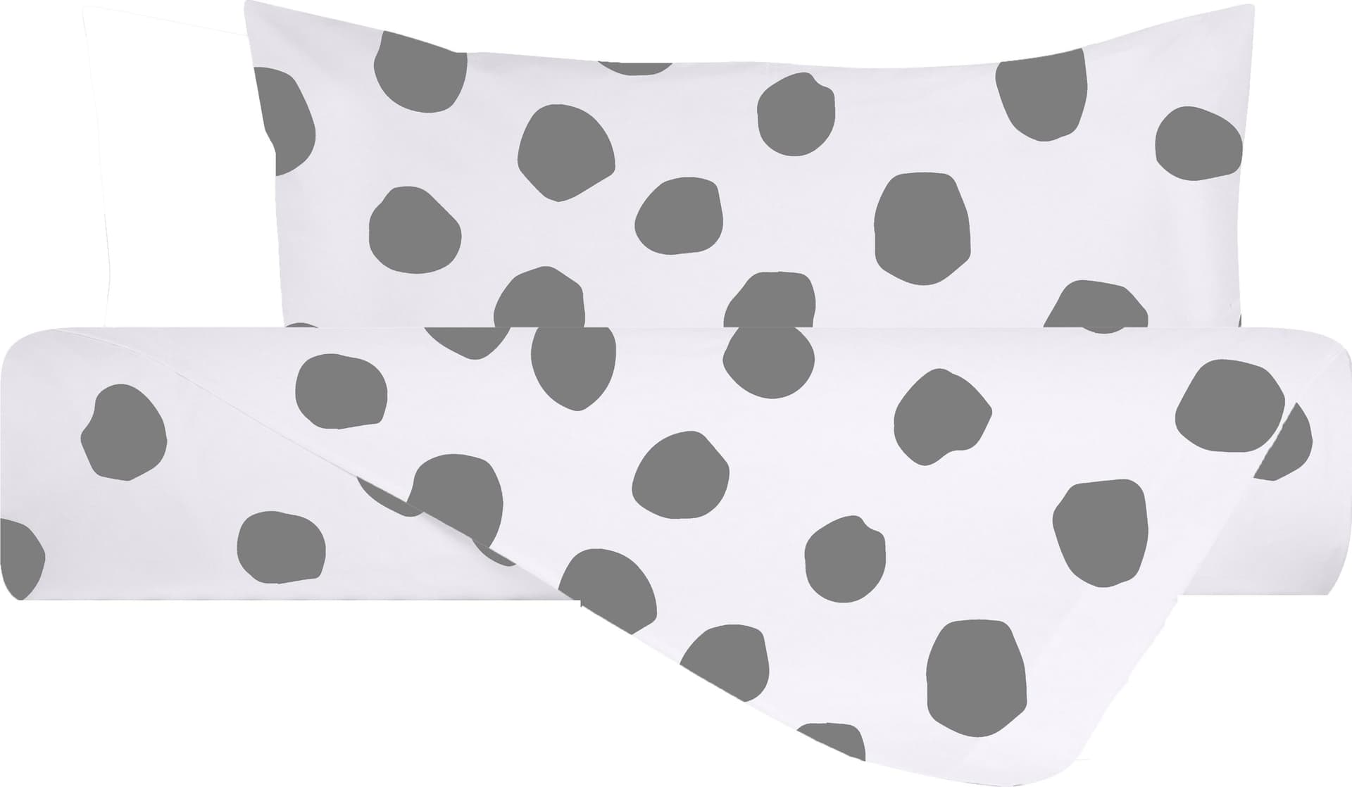 Set copripiumino federe parure copripiumino stampa digitale 100% cotone Made in Italy DOT MAXI GRIGIO in Set copripiumini e federe Vanita di raso - Sesto San Giovanni, commercioVirtuoso.it