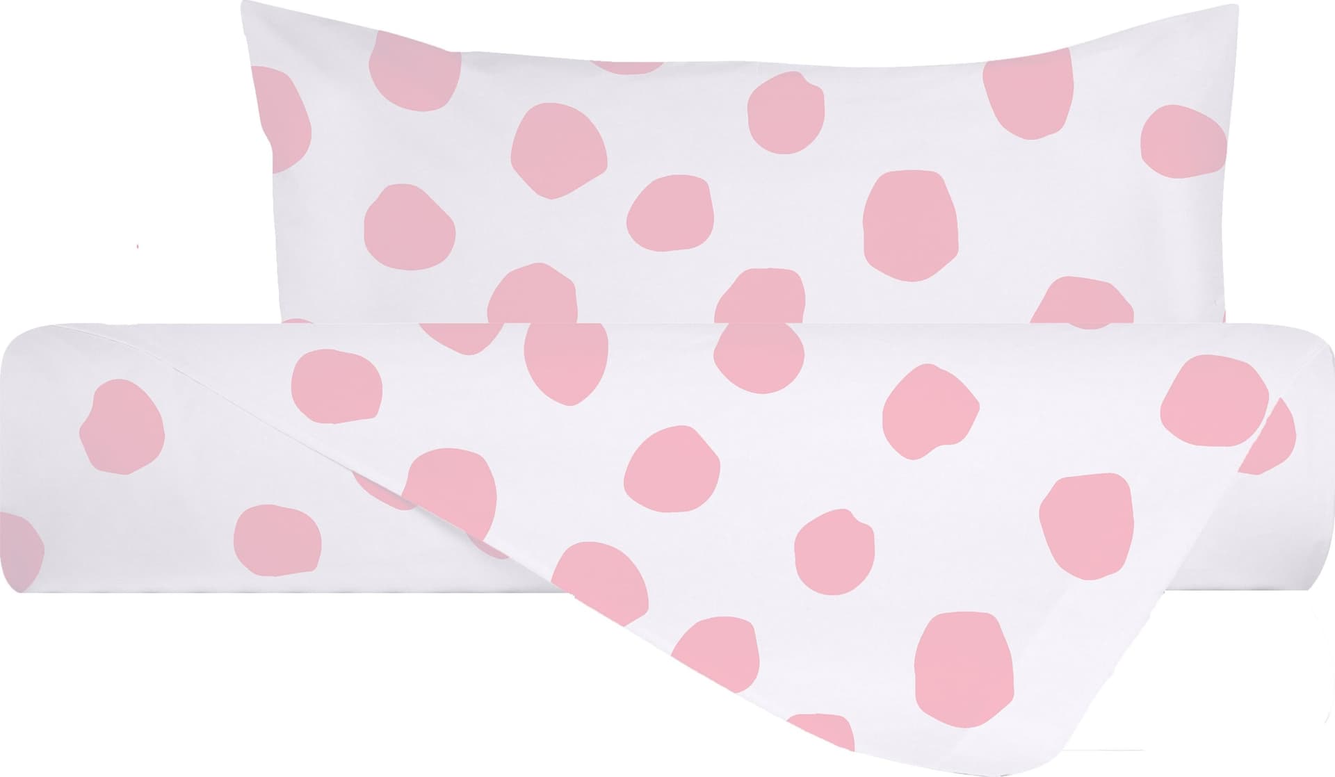 Set copripiumino federe parure copripiumino stampa digitale 100% cotone Made in Italy DOT MAXI ROSA in Set copripiumini e federe Vanita di raso - Sesto San Giovanni, commercioVirtuoso.it
