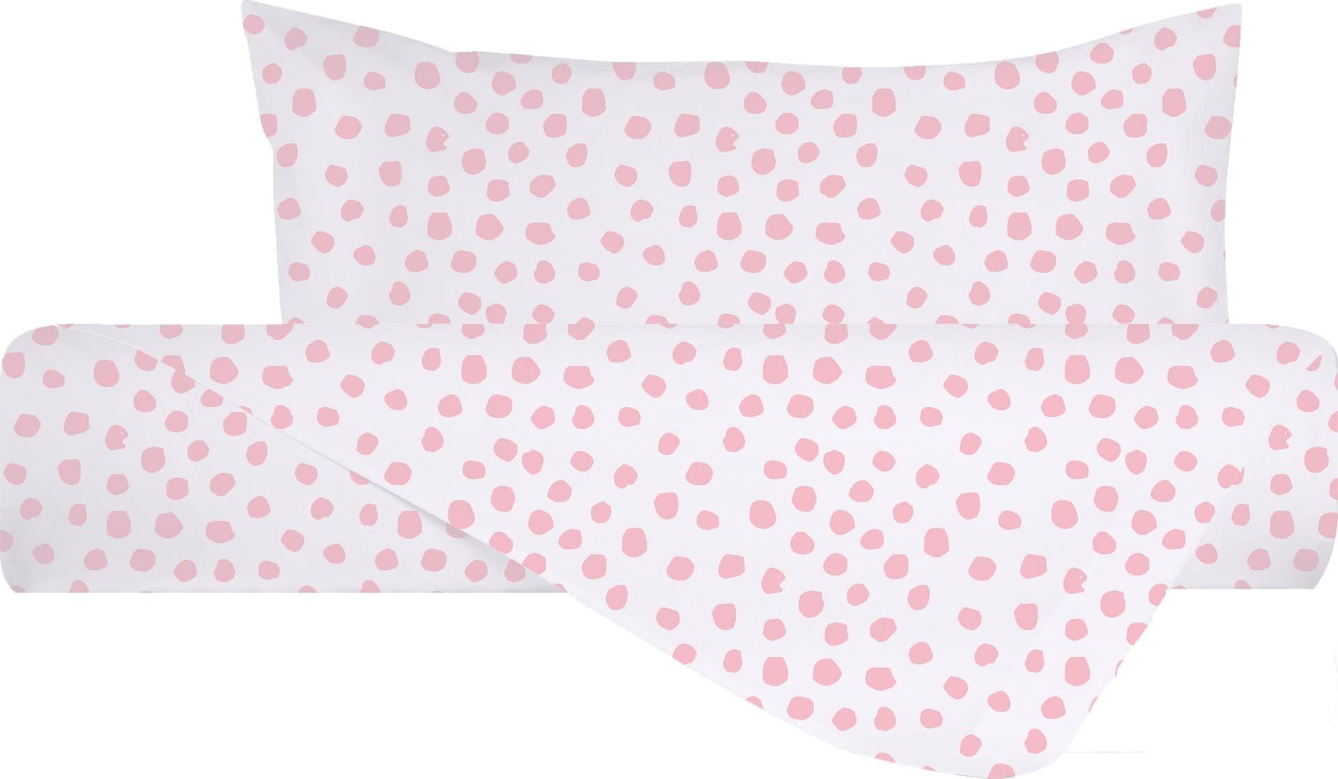Set copripiumino federe parure copripiumino stampa digitale 100% cotone Made in Italy DOT MINI ROSA in Set copripiumini e federe Vanita di raso - Sesto San Giovanni, commercioVirtuoso.it