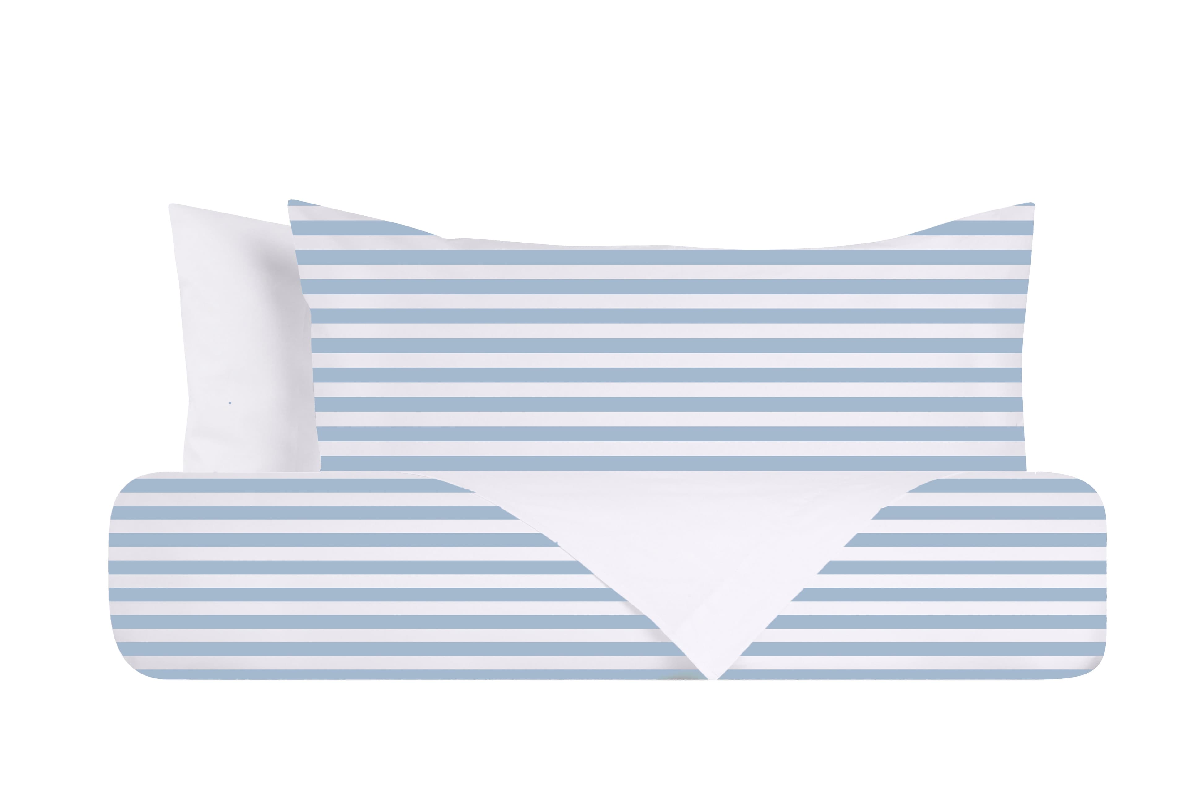 Set copripiumino federe bifaccia doubleface parure copripiumino stampa digitale 100% cotone Made in Italy RIGA MINI CELESTE