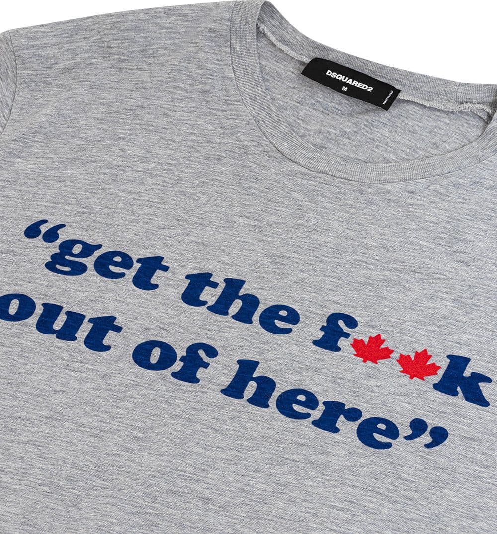 DSQUARED2 T-Shirt in Cotone con Stampa 'Get the f**k..' Dsquared2 da uomo in T-shirt Drestige - Casamassima, commercioVirtuoso.it