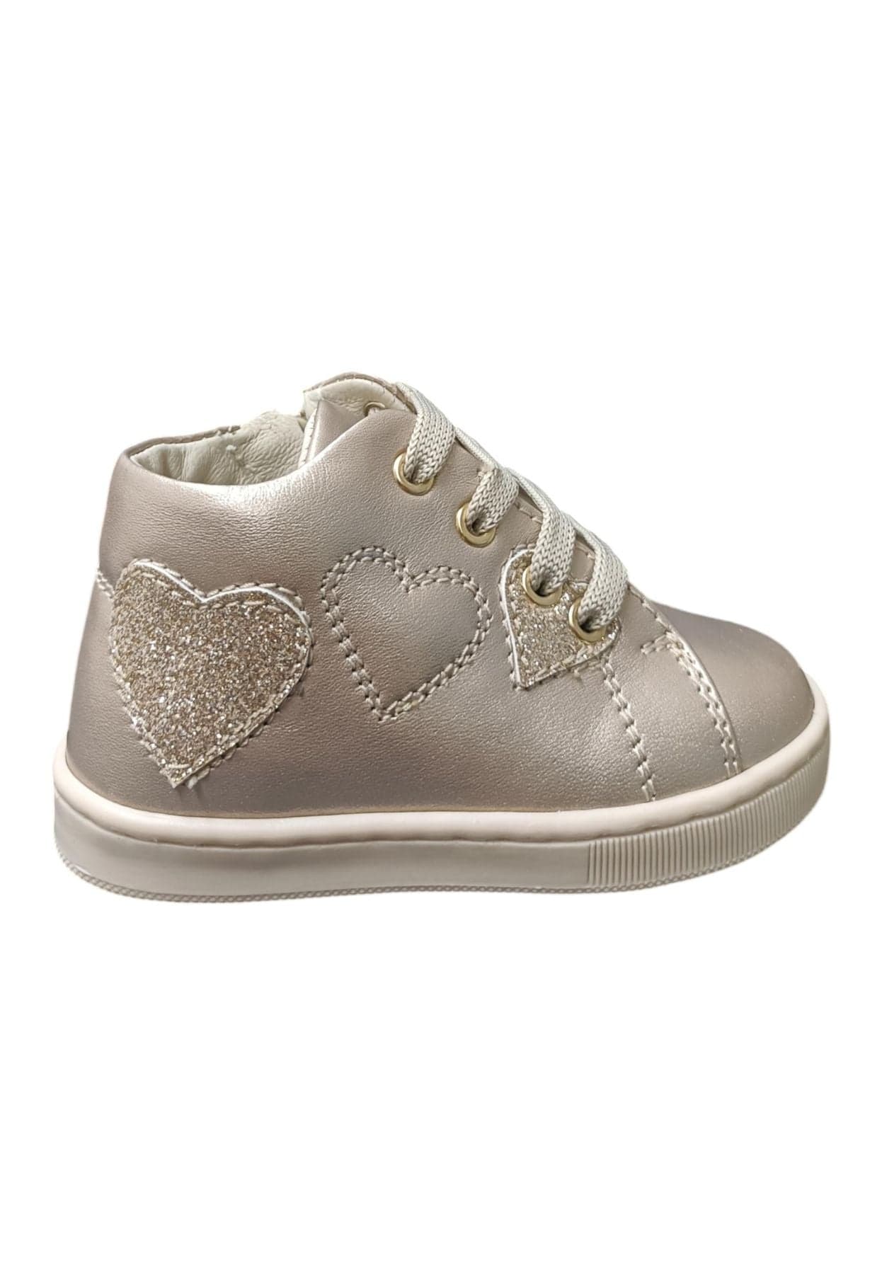 Scarpe sneakers bambina balducci cita  champagne-oro laccio e zip laterale - 6