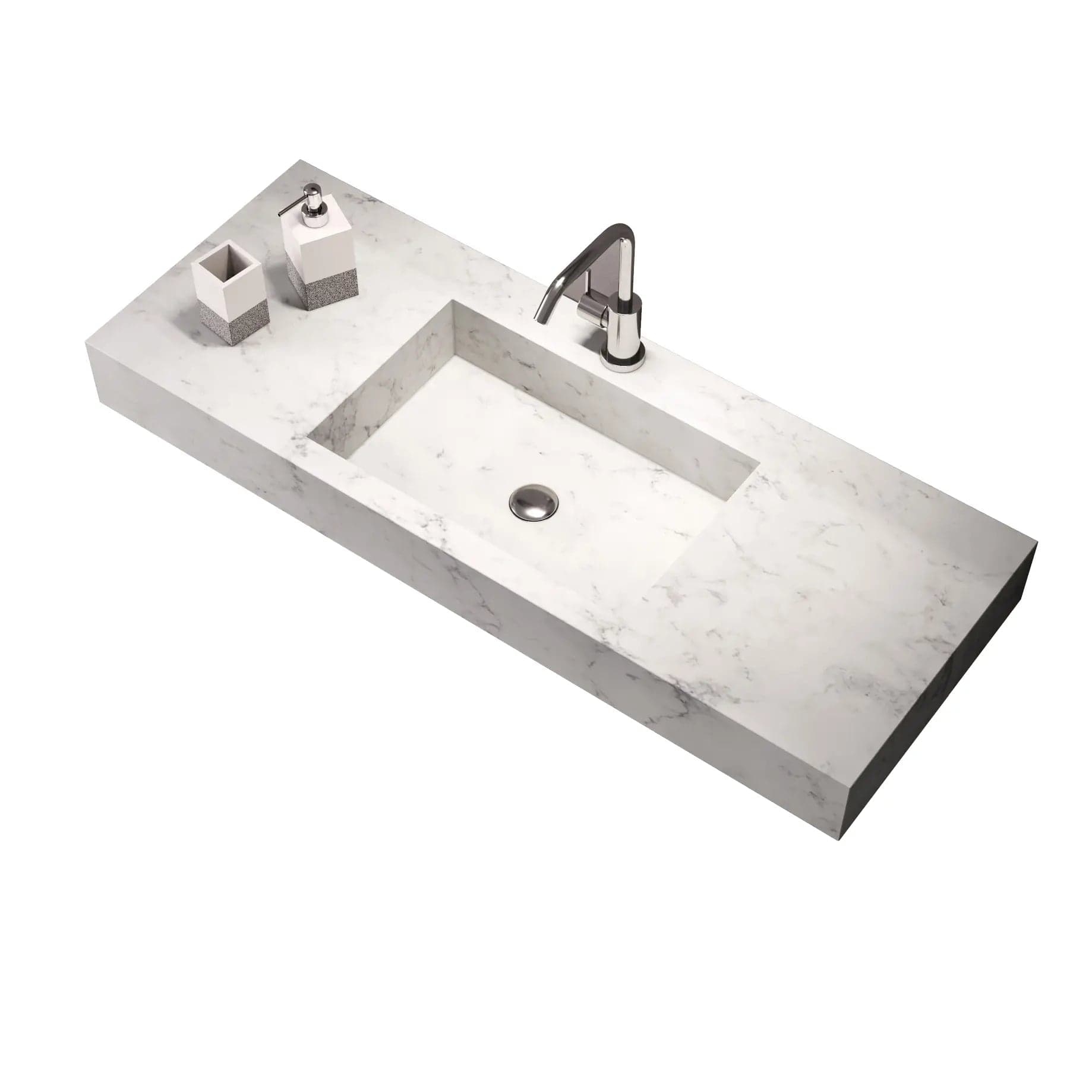 Composizione Bagno 120cm Con Vasca Integrata Cassetto E Specchio