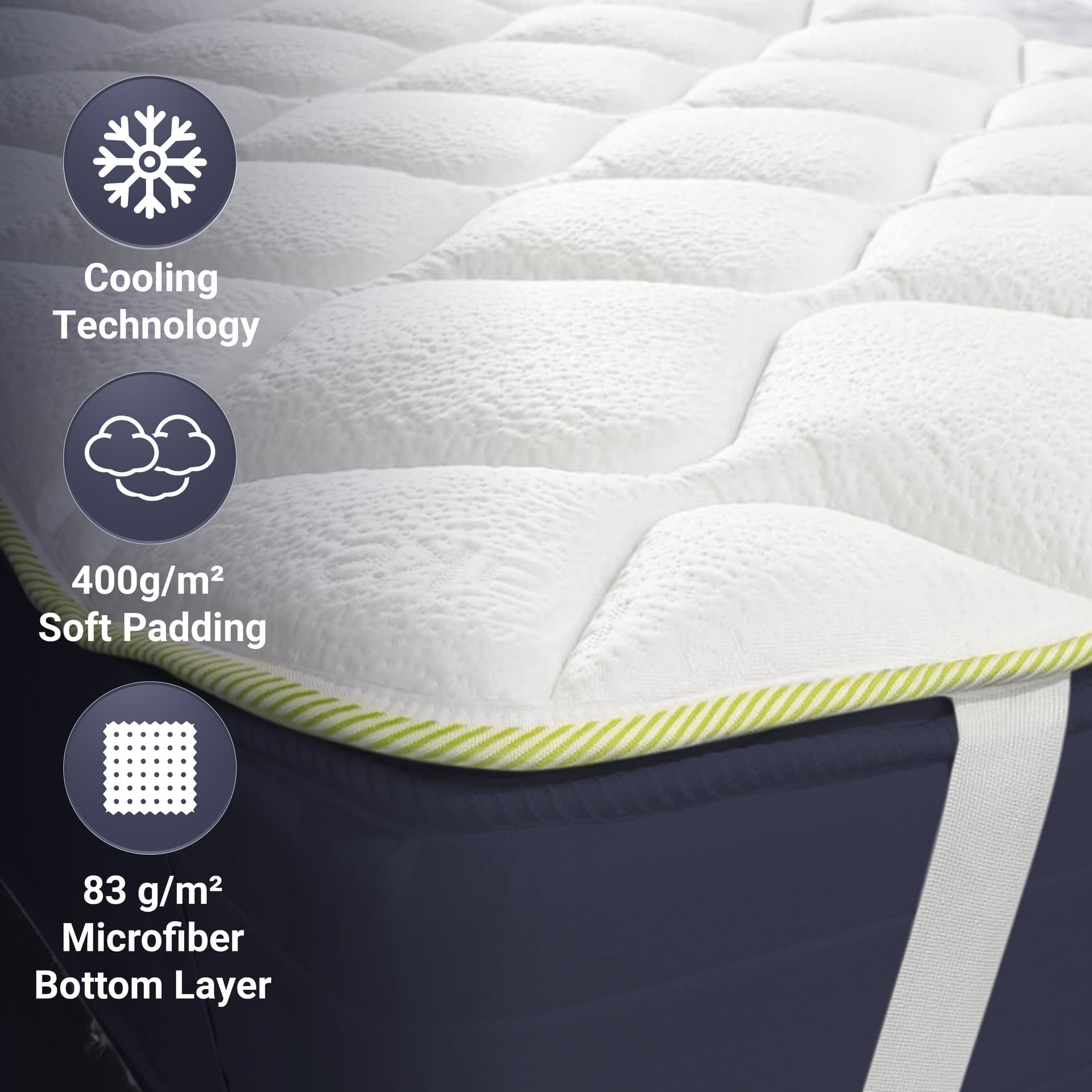 Topper Rinfrescante | Topper Artik | Correttore Materasso, Tecnologia Cooler, Altezza 4 cm - The White Stone in Materassi The White Stone - San Donà di Piave, commercioVirtuoso.it