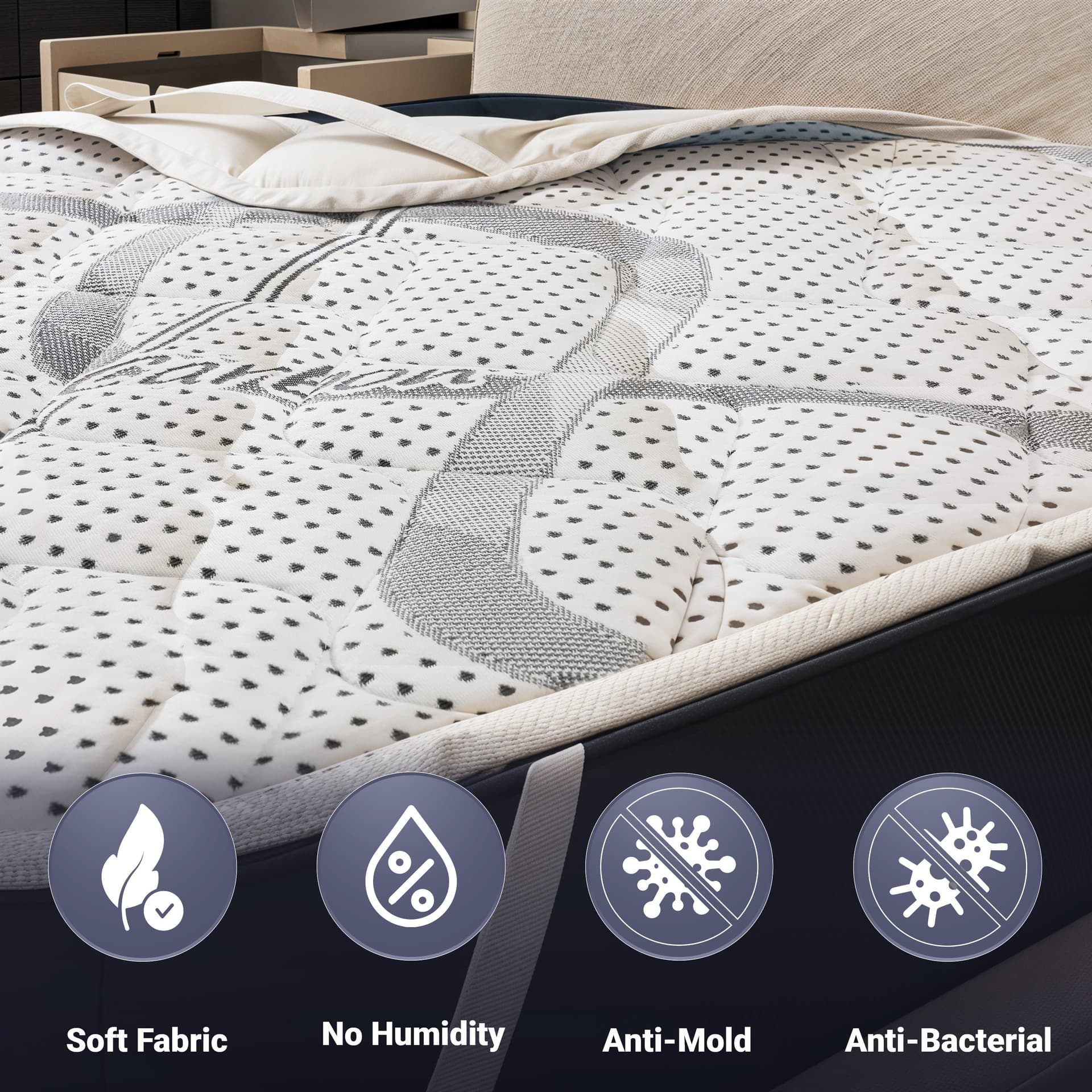 Topper - The White Stone| Memory Foam | Altezza 5 cm | Topper ergonomico | Ovatta Soft | Traspirante e antiacaro in Materassi The White Stone - San Donà di Piave, commercioVirtuoso.it