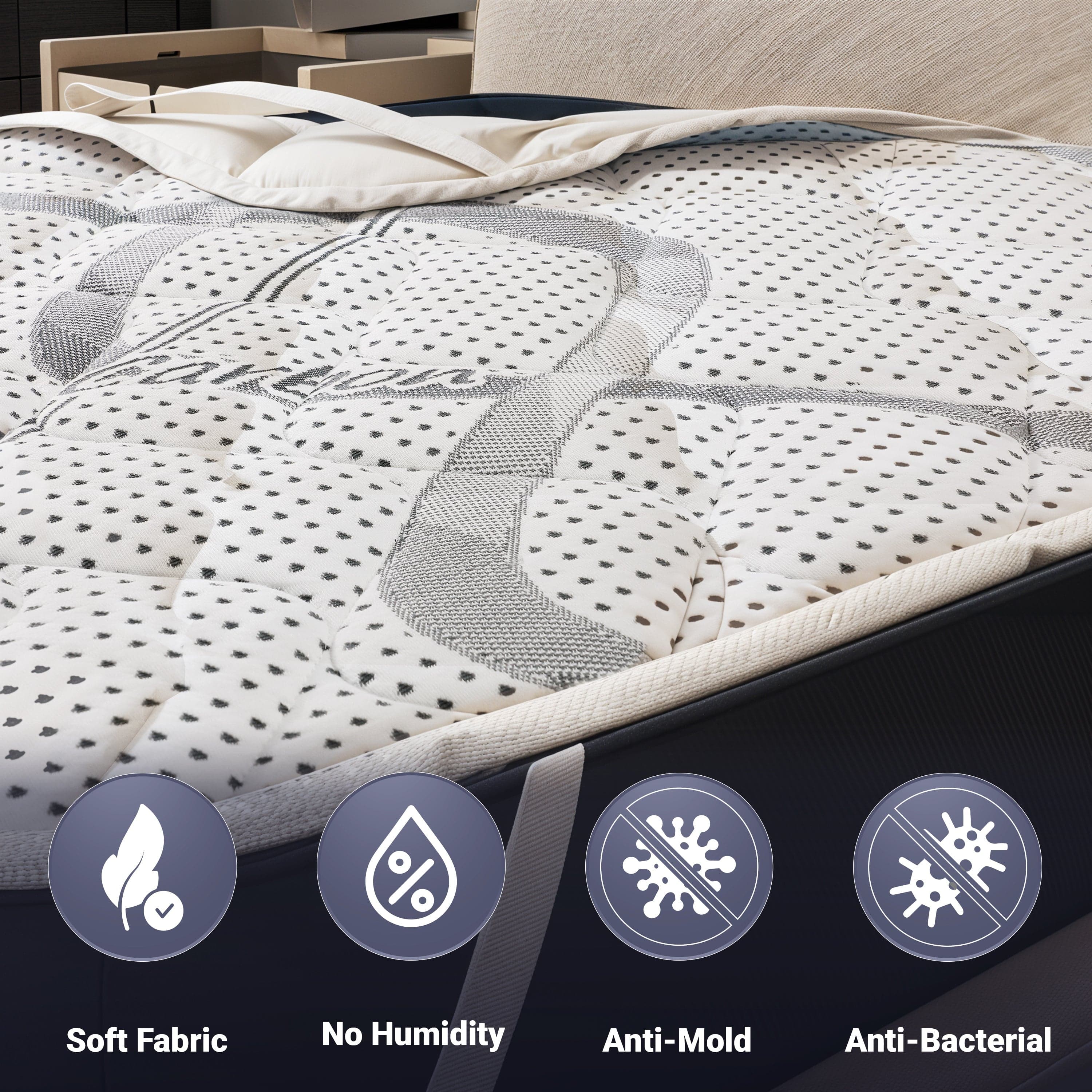 Topper - The White Stone| Memory Foam | Altezza 5 cm | Topper ergonomico | Ovatta Soft | Traspirante e antiacaro in Materassi The White Stone - San Donà di Piave, commercioVirtuoso.it