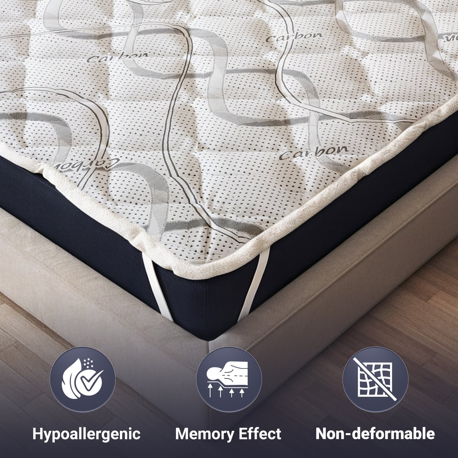 Topper - The White Stone| Memory Foam | Altezza 5 cm | Topper ergonomico | Ovatta Soft | Traspirante e antiacaro in Materassi The White Stone - San Donà di Piave, commercioVirtuoso.it