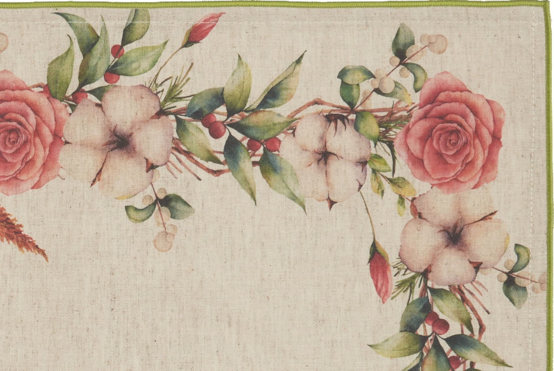 Set di 2 tovagliette americane e 2 tovaglioli colazione coppia tovagliette e tovaglioli in misto lino stampa floreale fiori morbide resistenti eleganti made in italy FIOR DI COTONE con Cordoncino Verde in Tovagliette Vanita di raso - Sesto San Giovanni, commercioVirtuoso.it