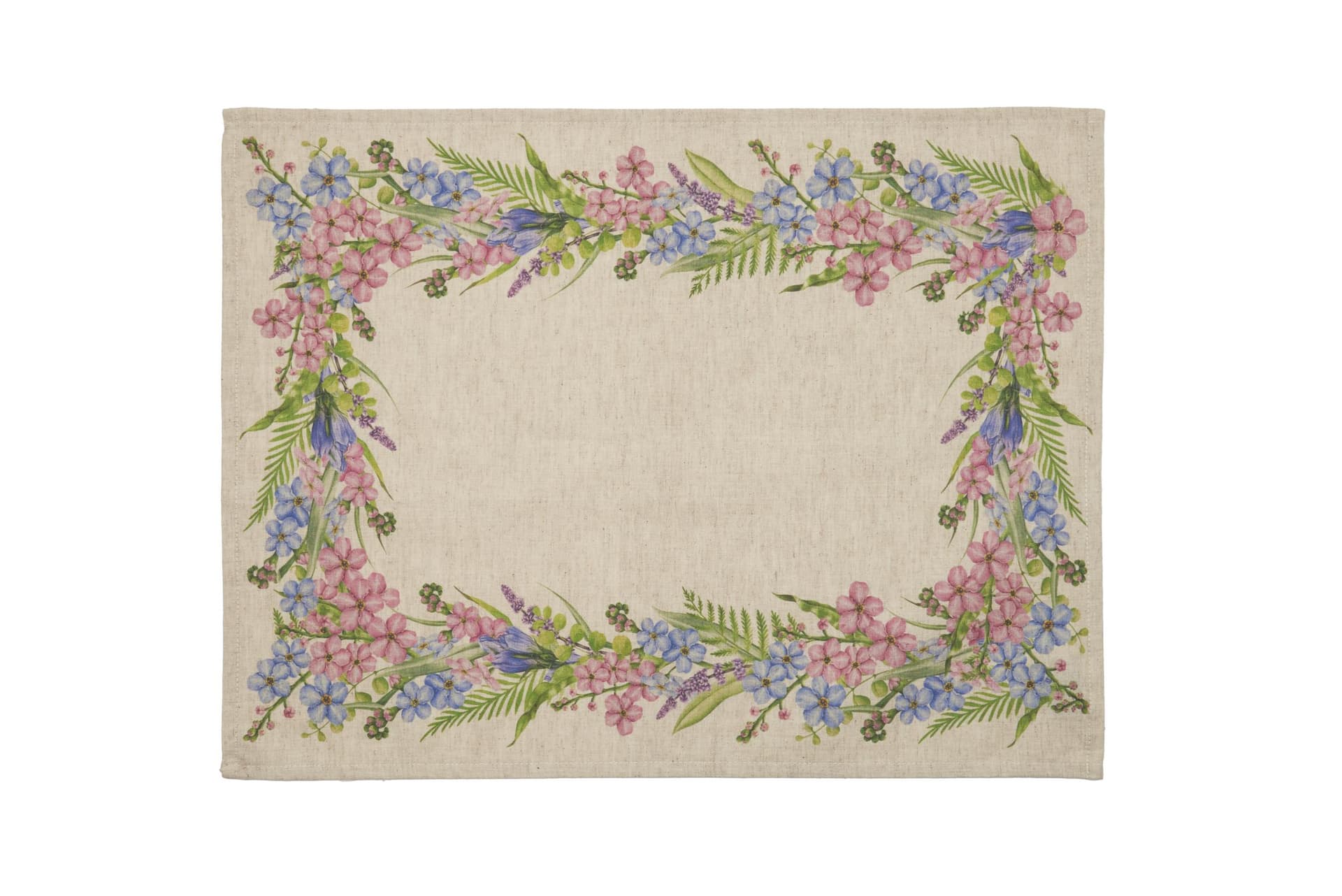 Set di 2 tovagliette americane colazione coppia tovagliette 35 X 50 CM in misto lino stampa floreale fiori  morbide resistenti eleganti made in italy FIORI DI CAMPO