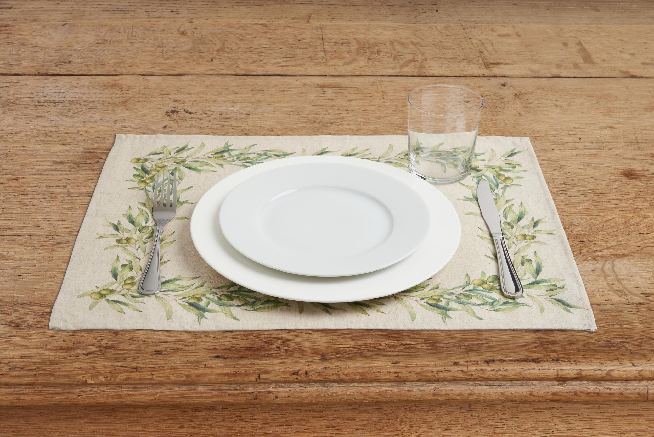 Set di 2 tovagliette americane colazione coppia tovagliette 35 X 50 CM in misto lino stampa floreale fiori  morbide resistenti eleganti made in italy ULIVO - Vanita di raso