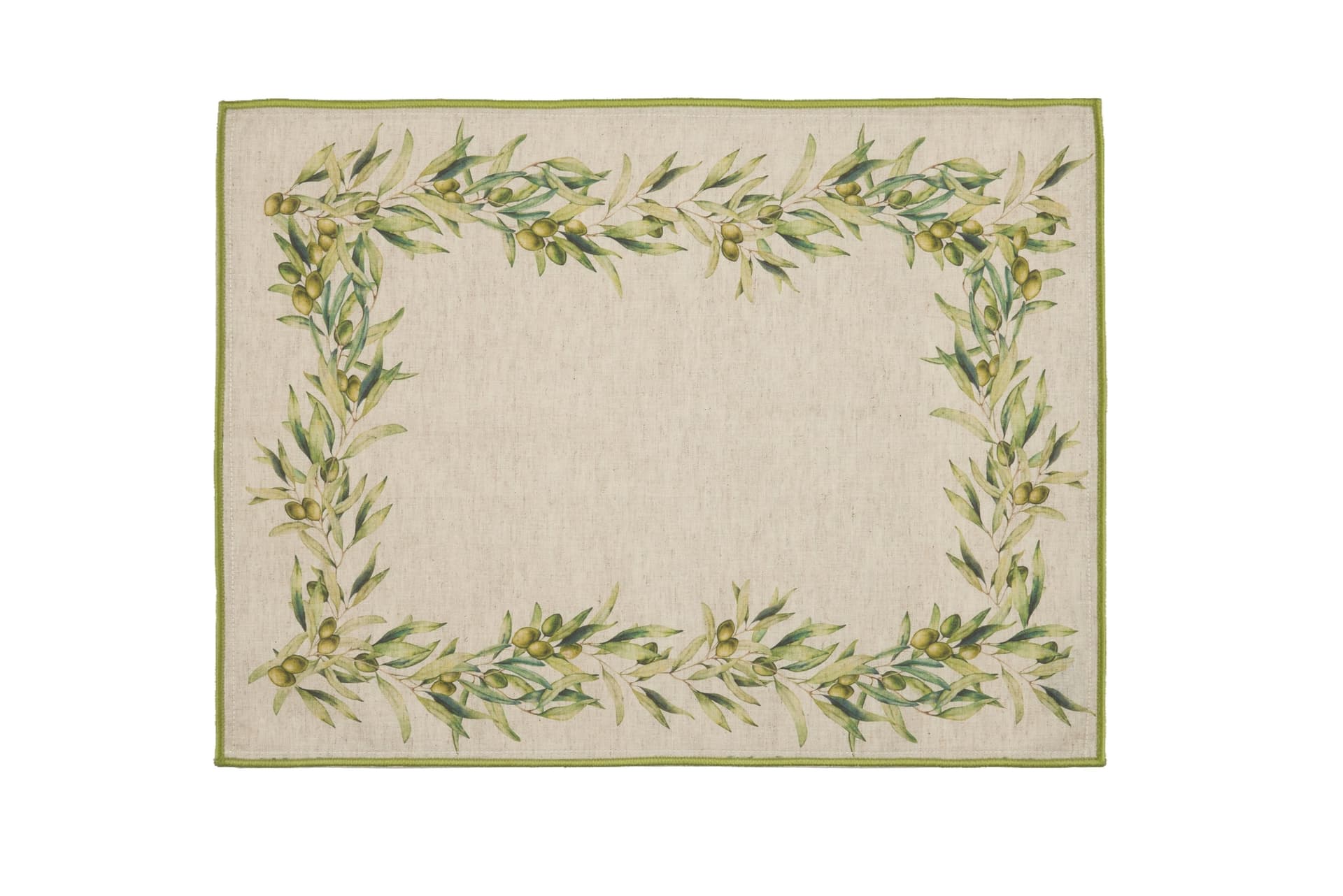 Set di 2 tovagliette americane e 2 tovaglioli colazione coppia tovagliette e tovaglioli in misto lino stampa floreale fiori morbide resistenti eleganti made in italy ULIVO con Cordoncino Verde in Tovagliette Vanita di raso - Sesto San Giovanni, commercioVirtuoso.it