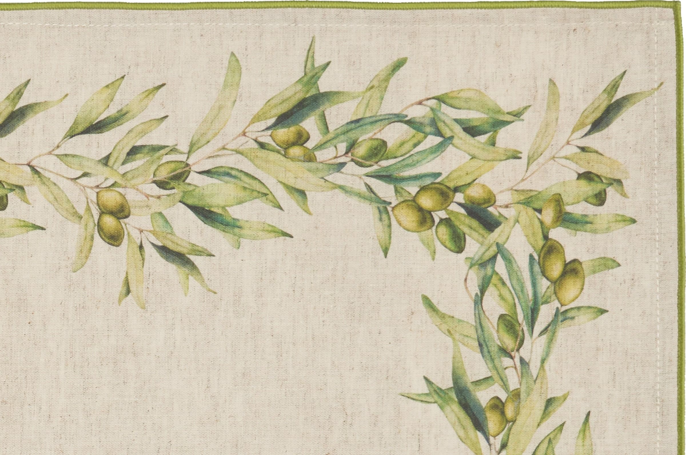 Set di 2 tovagliette americane e 2 tovaglioli colazione coppia tovagliette e tovaglioli in misto lino stampa floreale fiori morbide resistenti eleganti made in italy ULIVO con Cordoncino Verde in Tovagliette Vanita di raso - Sesto San Giovanni, commercioVirtuoso.it