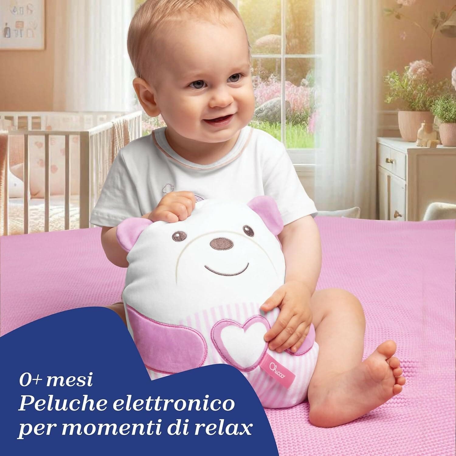 CHICCO Peluche Orsetto Sweet Heart - Tenero Orsetto - Morbido Peluche Elettronico per Bambini, Imbottitura Morbida, 20 Minuti di Musica Rilassante e Meditativa, Luce Soffusa, Lavabile in Lavatrice, 0 Mesi +, Rosa in Giochi musicali Sanitaria Gioia del Bimbo - Villa San Giovanni, commercioVirtuoso.it