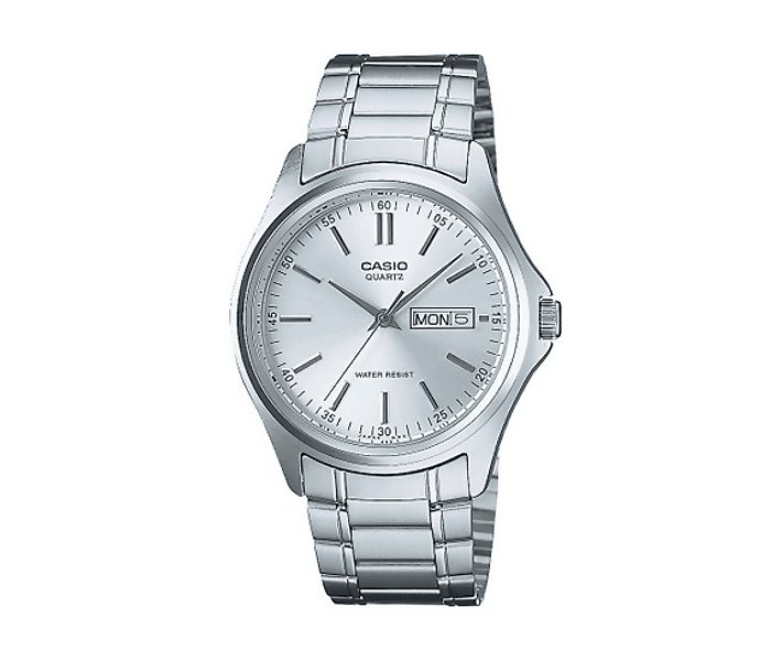 Orologio Casio per uomo Serie MTP-1239, sfondo quadrante argento, blu e nero in acciaio, con segna data in Orologi da polso Loweconomy - Marineo, commercioVirtuoso.it