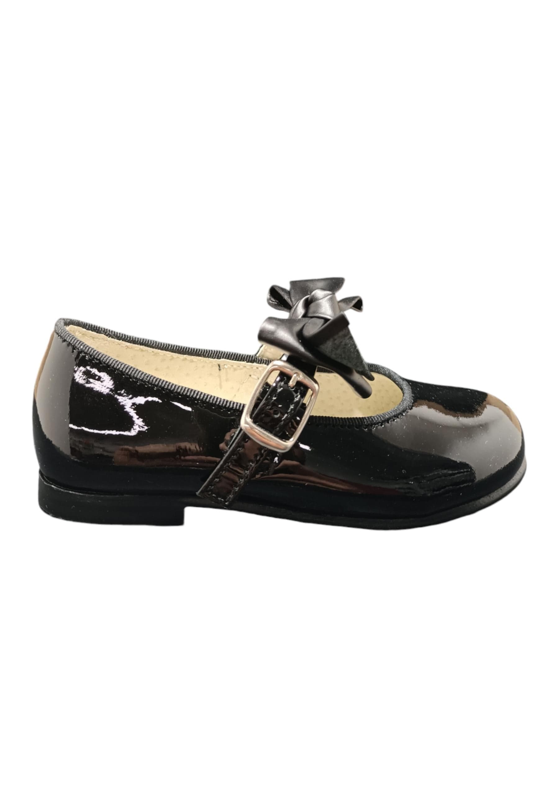 Ballerina bambino Panyno B2601 nero vernice fibbia fiocco estraibile elegance - 6