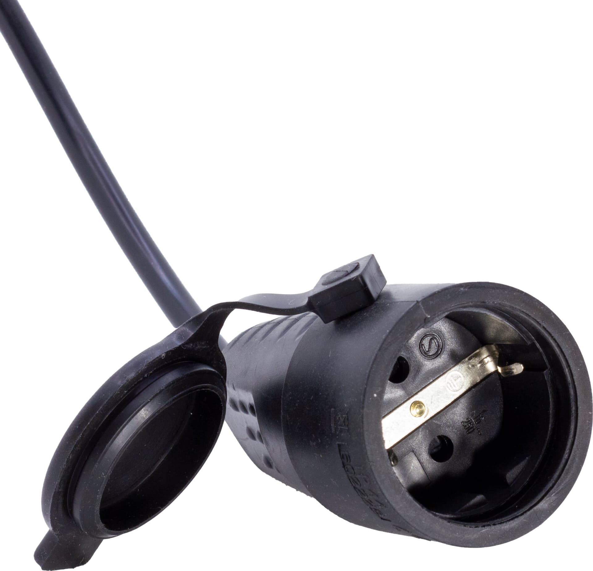 PROLUNGA ADATTATORE 30 CENTIMETRI CON SPINA CEE E PRESA STANDARD TEDESCO - CAVO 3G1.5 - IP44 - ElettroWatt.eu