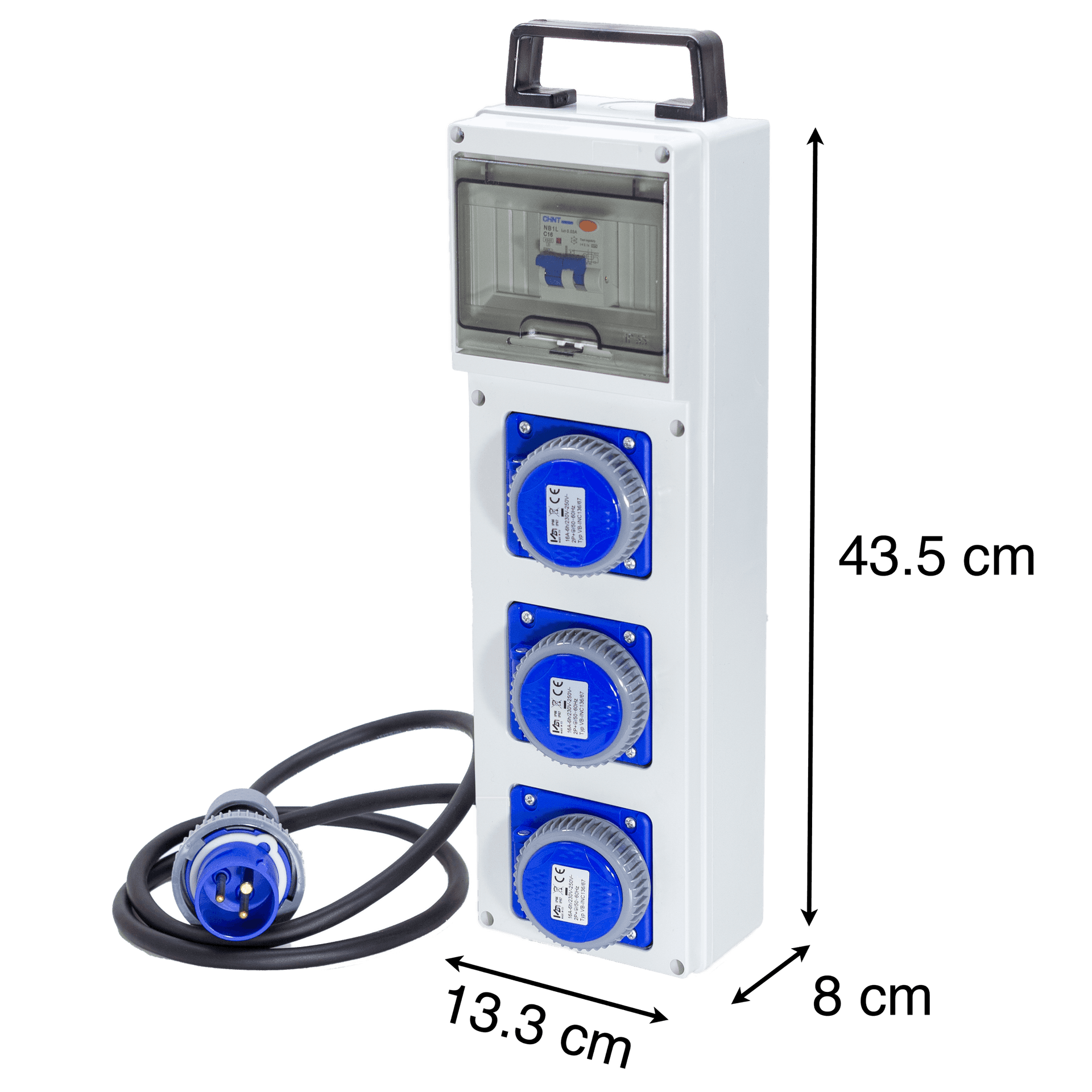 QUADRO TERMOP. 3 PRESE 2P+T 16A 230V IP67 - ElettroWatt.eu