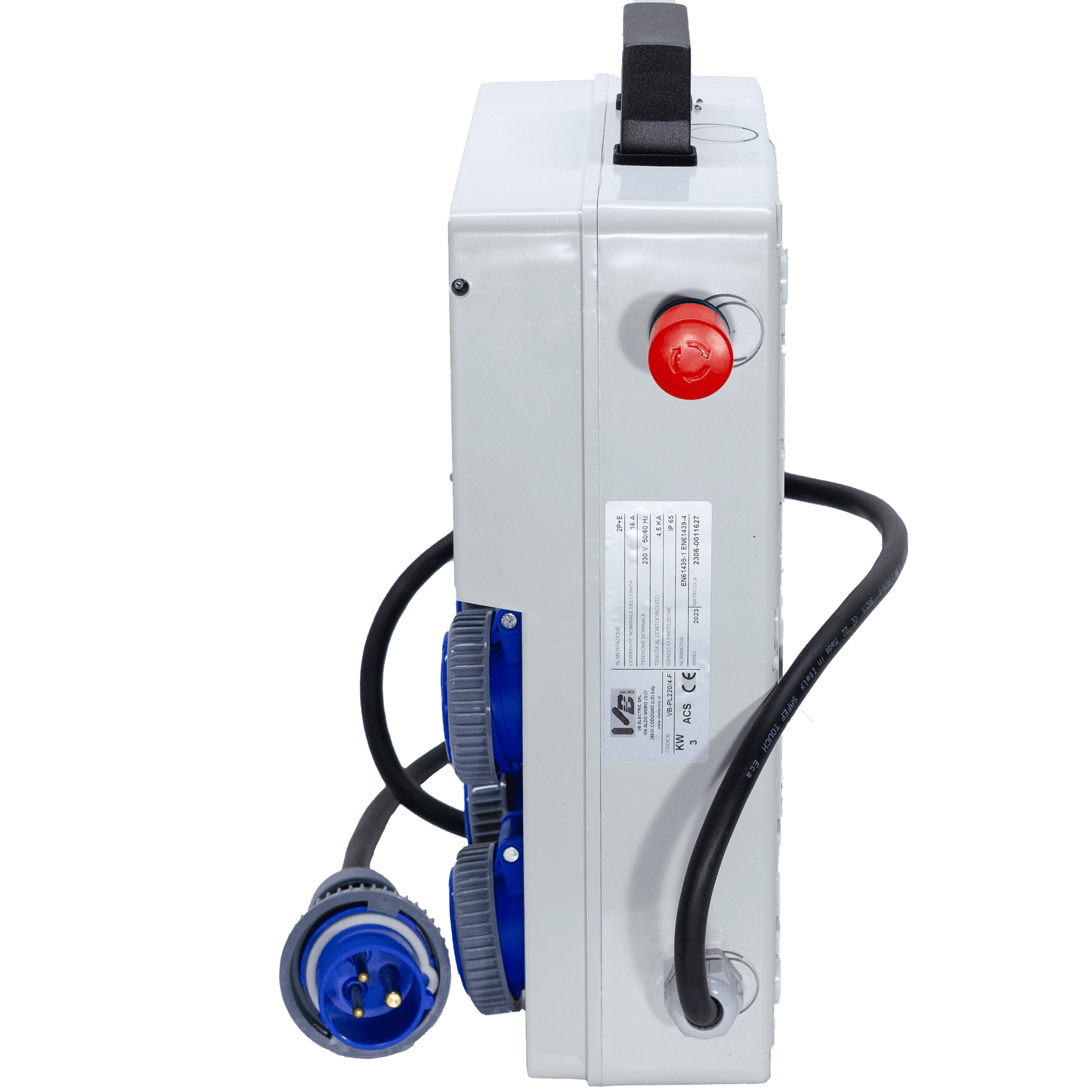 QUADRO TERMOP. 4 PRESE- 2P+T 16A 230V IP67 + PULSANTE D'EMERGENZA - ElettroWatt.eu