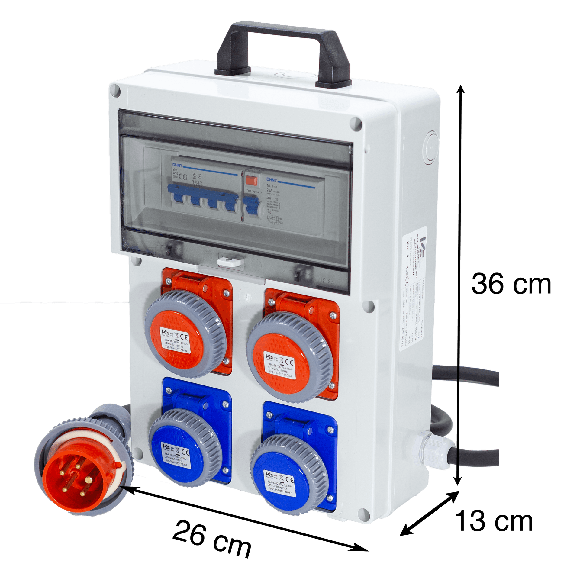 QUADRO ELETTRICO DA CANTIERE ASC 380V CON 2 PRESE 220V e 2 PRESE TRIFASE - ElettroWatt.eu
