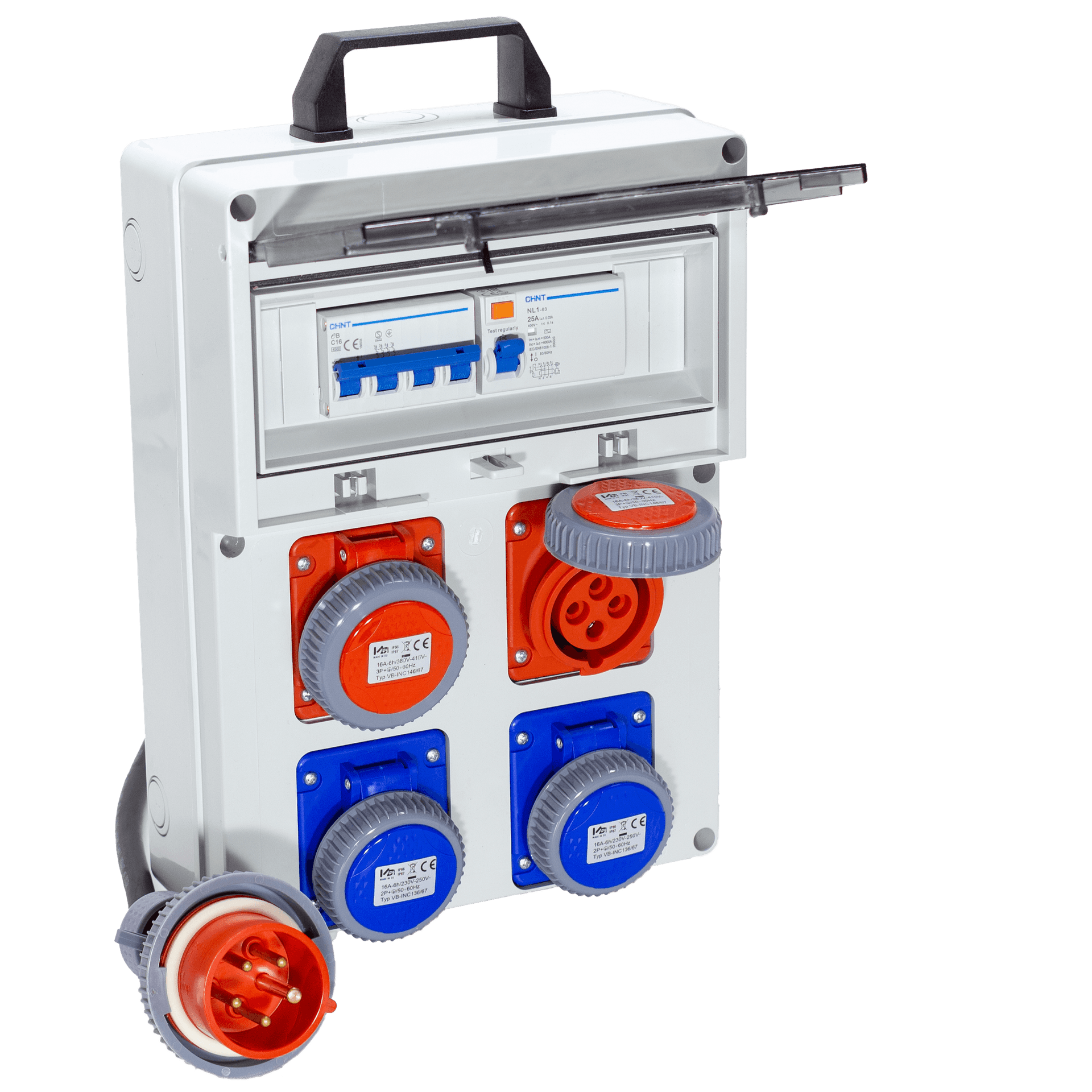 QUADRO ELETTRICO DA CANTIERE ASC 380V CON 2 PRESE 220V e 2 PRESE TRIFASE - ElettroWatt.eu