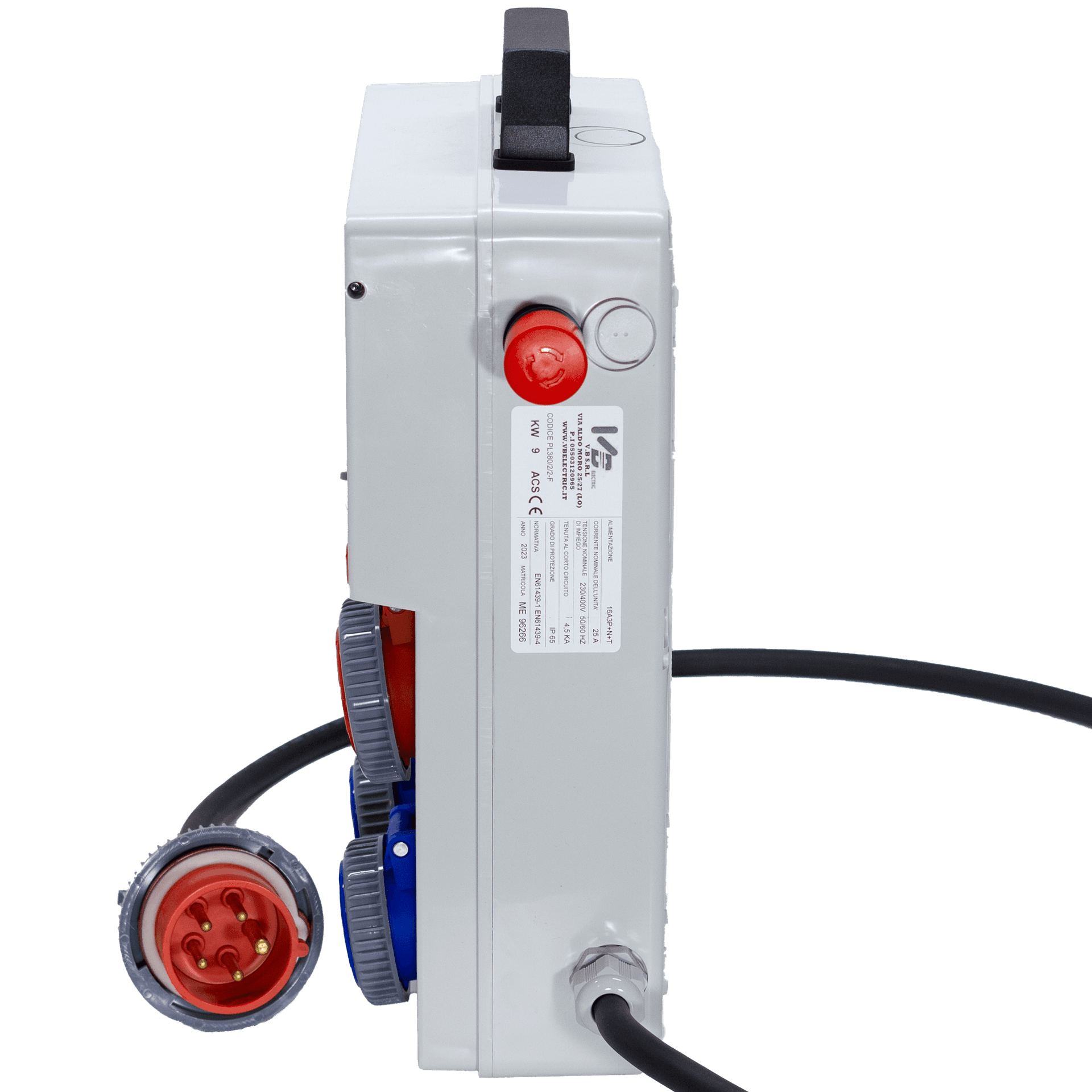 QUADRO ELETTRICO DA CANTIERE ASC 380V CON 2 PRESE 220V e 2 PRESE TRIFASE + FUNGO DI EMERGENZA - ElettroWatt.eu