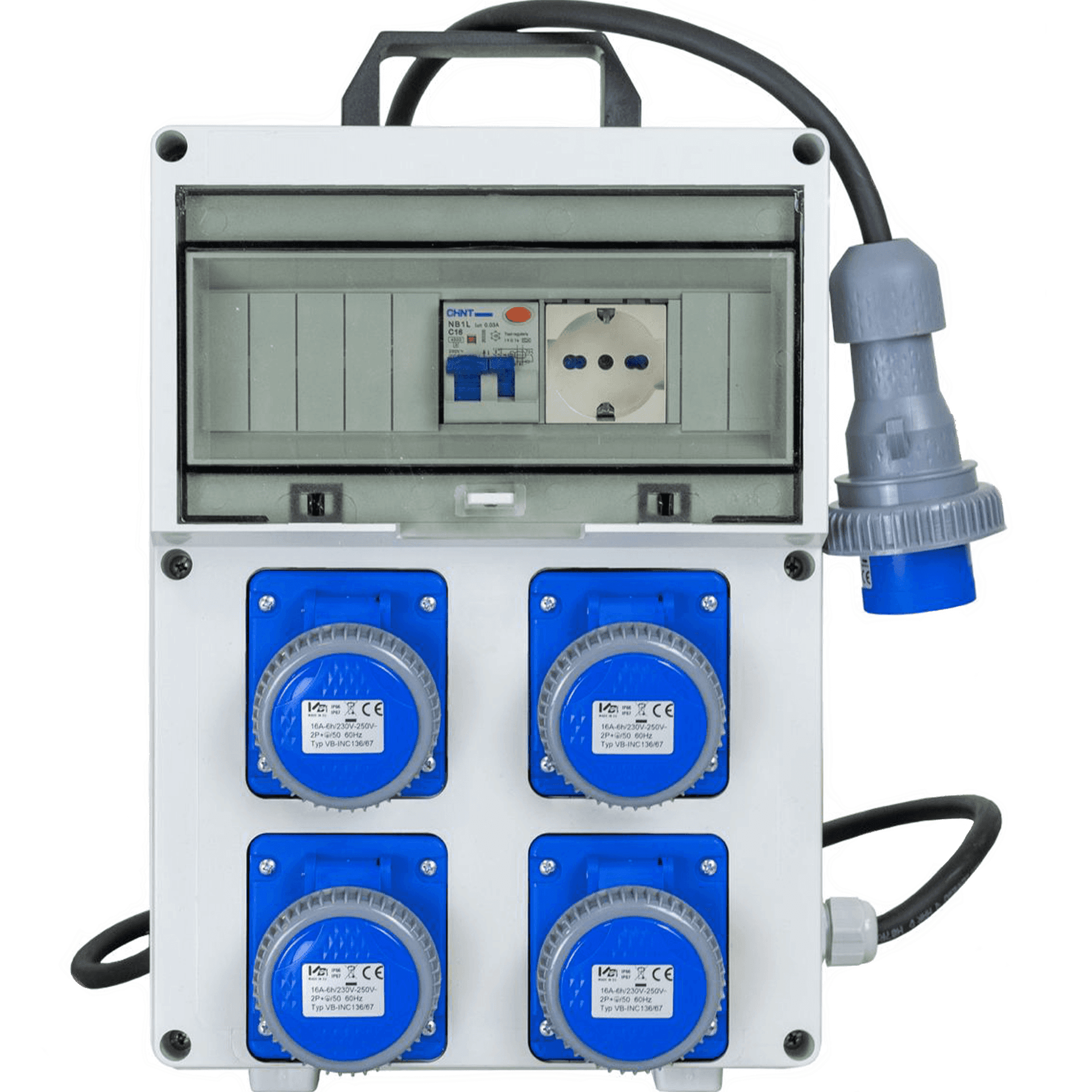QUADRO TERMOP. 4 PRESE 2P+T 16A 230V IP67 - ElettroWatt.eu